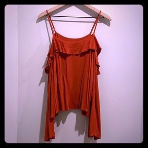 Mossimo burnt orange off the shoulder long sleeve